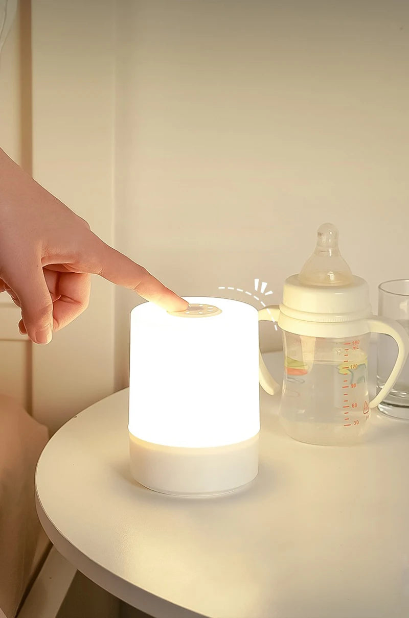 Lámpara LED Táctil de Noche Regulable - Luz de Mesita con Carga USB y 3 Modos de Iluminación