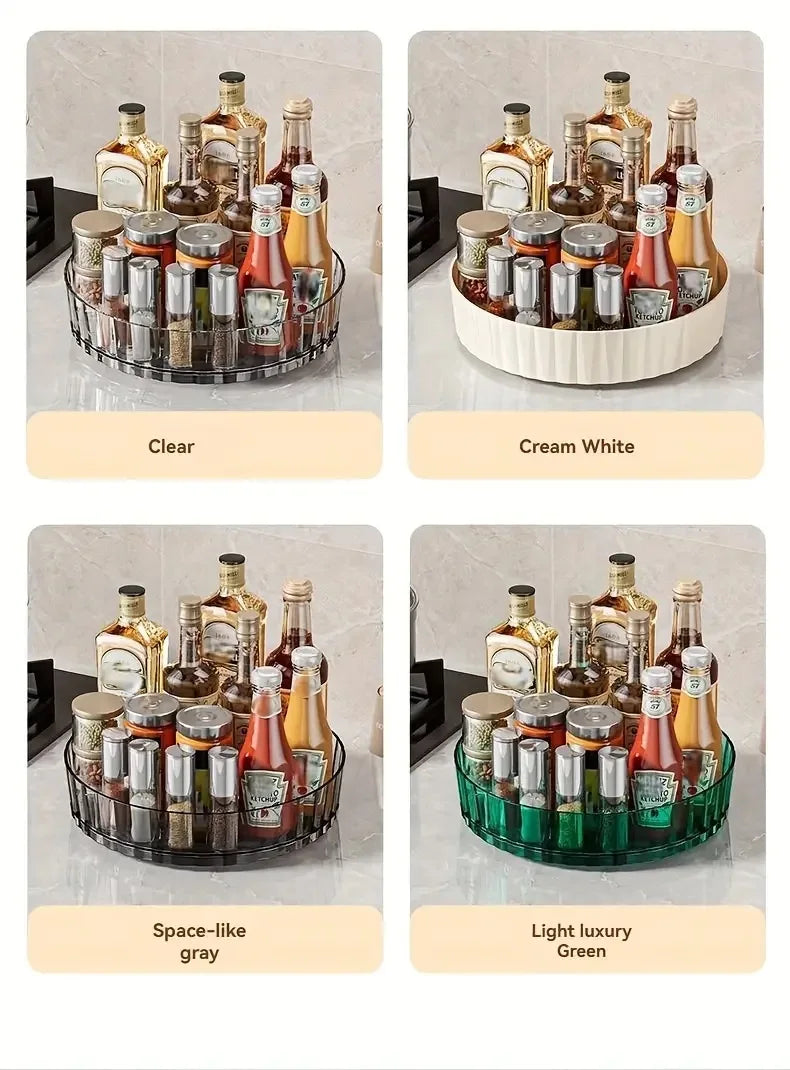 Organizador Giratorio 360° para Especias y Cosméticos - Bandeja Giratoria para Cocina, Baño y Escritorio