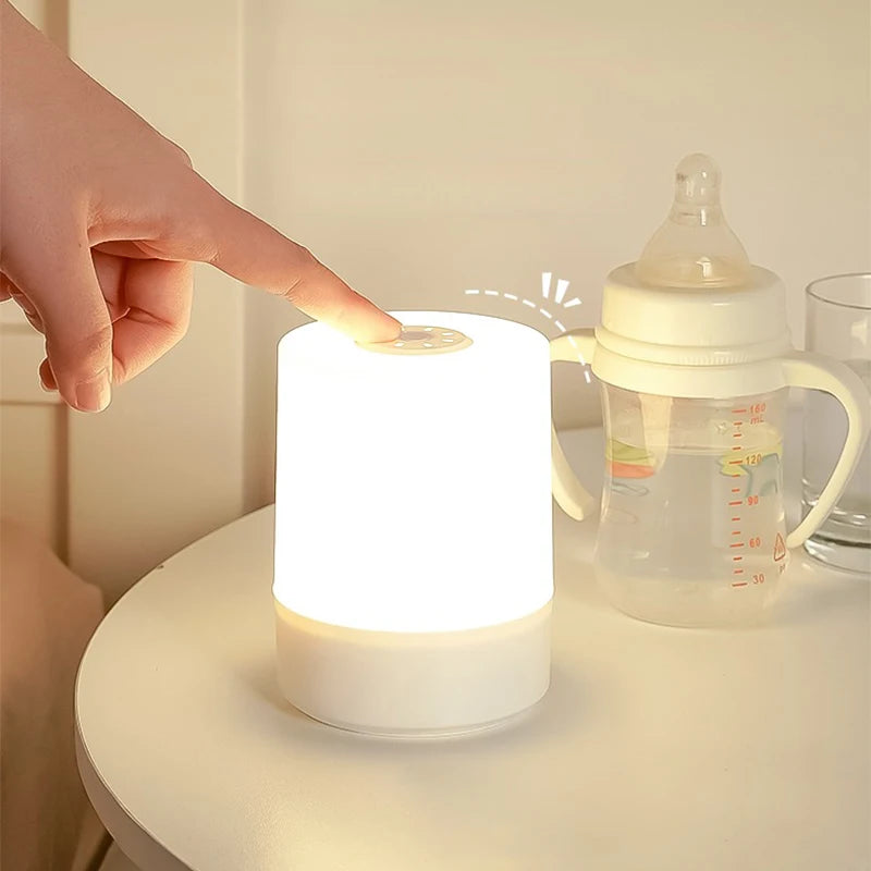Lámpara LED Táctil de Noche Regulable - Luz de Mesita con Carga USB y 3 Modos de Iluminación