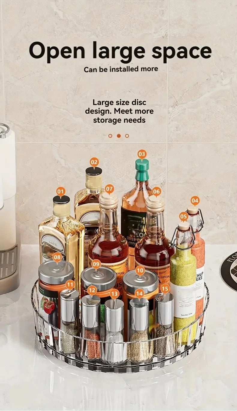 Organizador Giratorio 360° para Especias y Cosméticos - Bandeja Giratoria para Cocina, Baño y Escritorio