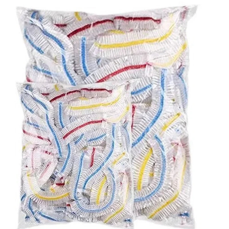 Tapas Elásticas Desechables para Alimentos - Pack 100 Unidades - Cubiertas Reutilizables para Frutas, Verduras y Recipientes