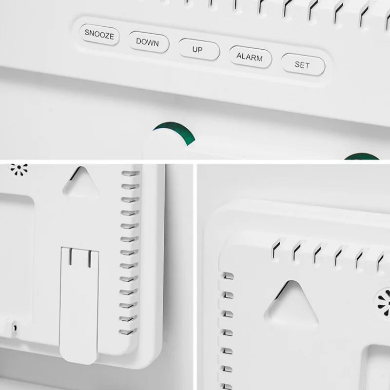 Reloj Digital de Pared LED Grande con Luz Ambiental 7 Colores - Alarma, Temperatura, Humedad y Fecha