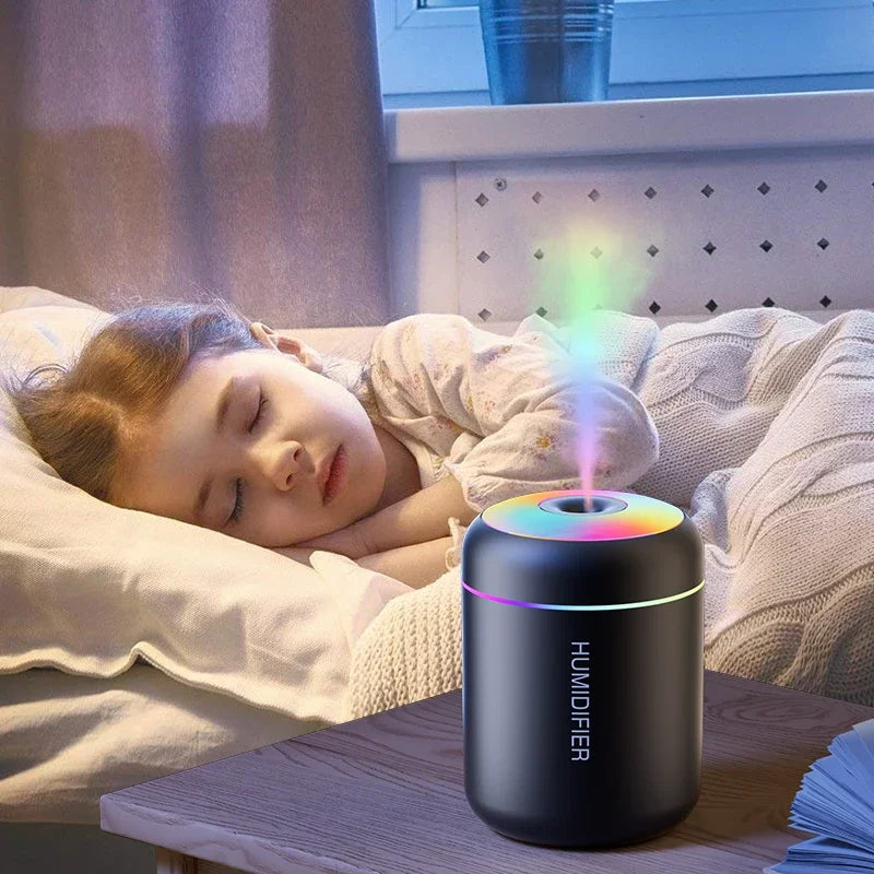 Mini Humidificador USB 180ML - Difusor de Aromas con Luces LED - Para Auto Casa Dormitorio.