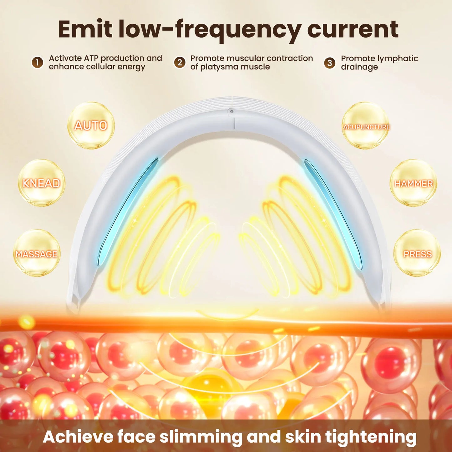 Dispositivo de Lifting Facial en V con EMS - 6 Modos 8 Niveles - Reafirmante Anti-Papada