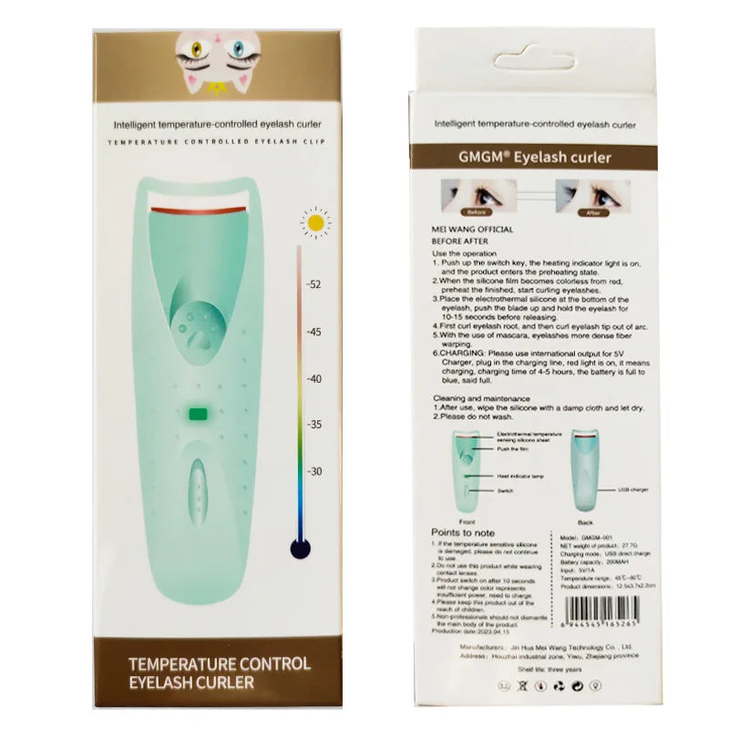 Rizador de Pestañas Eléctrico Térmico Recargable Efecto Permanente Duradero Automático