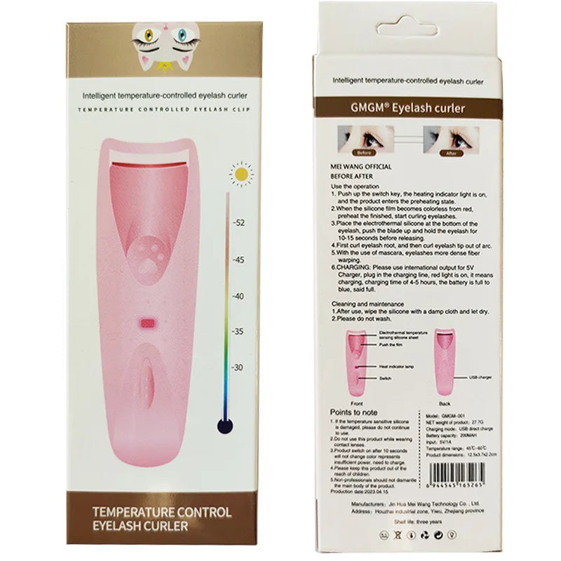 Rizador de Pestañas Eléctrico Térmico Recargable Efecto Permanente Duradero Automático