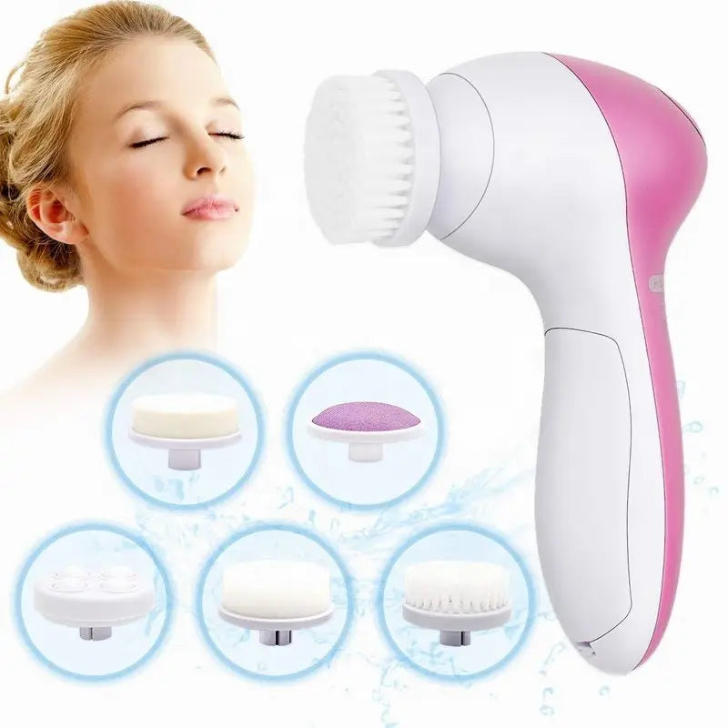 Limpiador Facial Eléctrico 5 en 1 - Cepillo de Limpieza Profunda con Masajeador