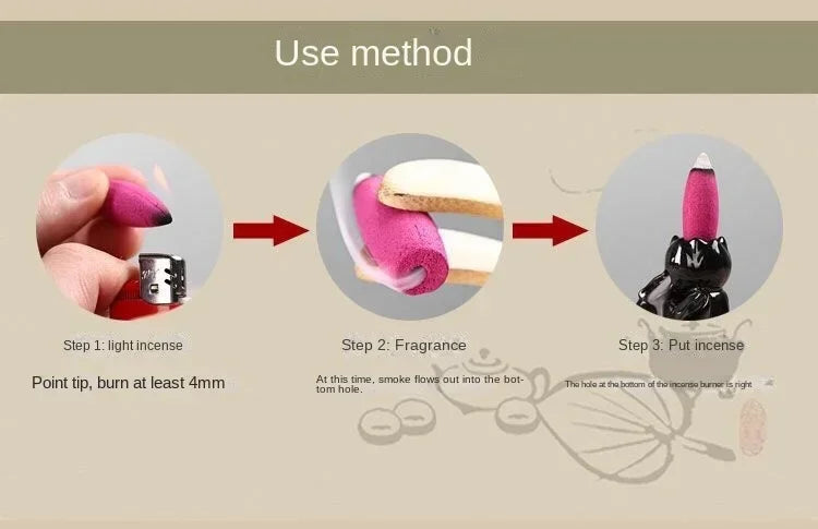 Incensario Cascada Montañas con Humo Reflujo - Decoración Zen para Hogar