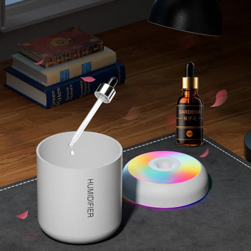 Mini Humidificador USB 180ML - Difusor de Aromas con Luces LED - Para Auto Casa Dormitorio.