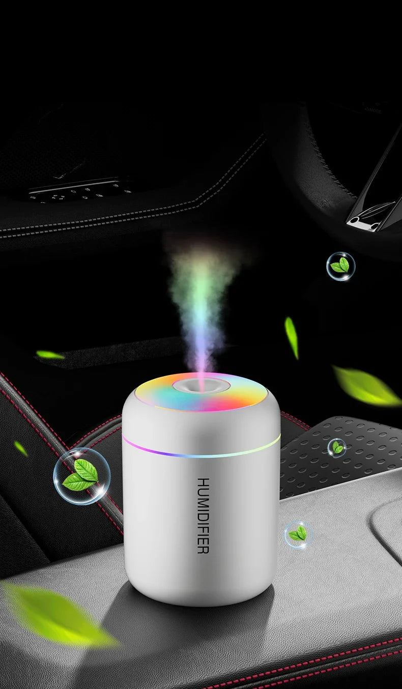 Mini Humidificador USB 180ML - Difusor de Aromas con Luces LED - Para Auto Casa Dormitorio.