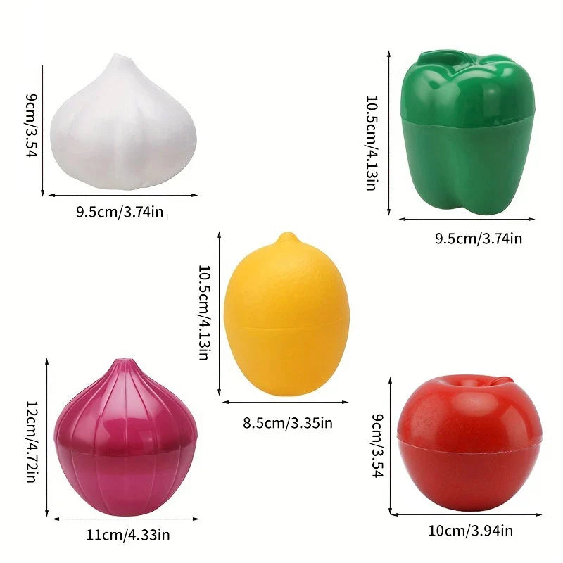 Contenedor Hermético para Vegetales - Organizador Creativo para Cocina - Mantiene Frescos Cebolla, Ajo, Limón y Más