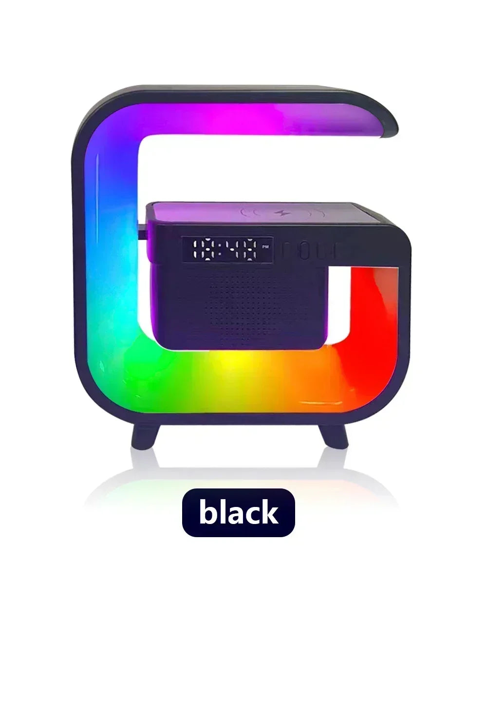 Cargador Inalámbrico 3 en 1 con Parlante Bluetooth Luz RGB Nocturna Carga Rápida iPhone Samsung Xiaomi