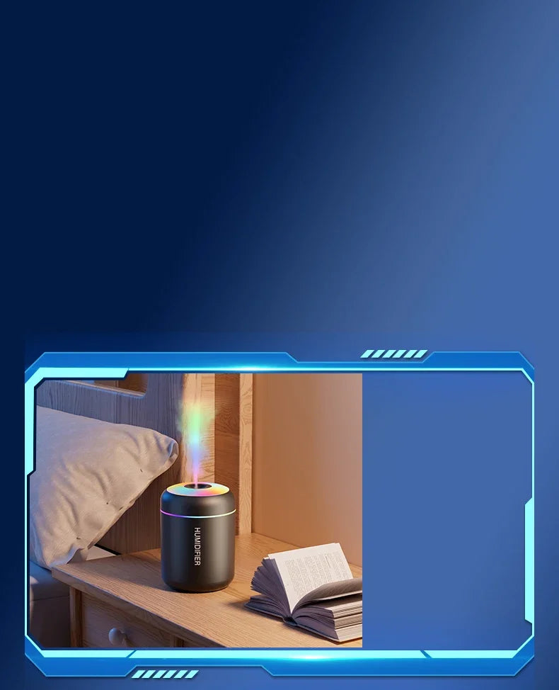 Mini Humidificador USB 180ML - Difusor de Aromas con Luces LED - Para Auto Casa Dormitorio.